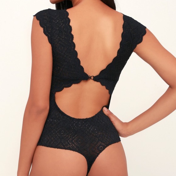 Free People Sheer Lace Backless Bodysuit - Picture 3 of 5